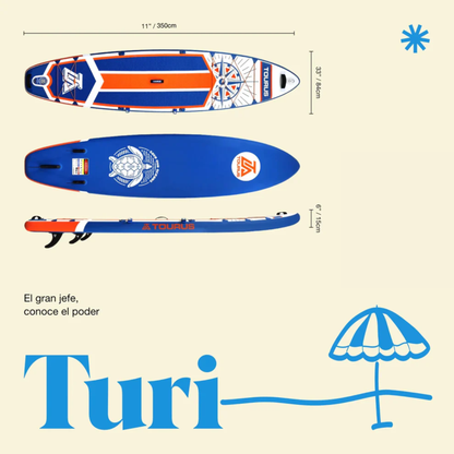 TURI 11'6" Tabla SUP Inflable tecnología MSL Touring Recreativa