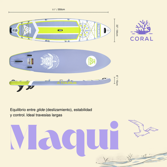 MAQUI 11'6" Tabla SUP Inflable tecnología MSL Touring Recreativa